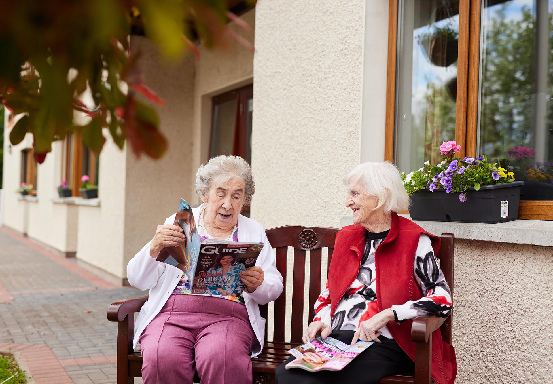 two ladies chatting in Mullinahinch Nursing Home County Monaghan