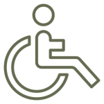 Icon showing person in wheelchair